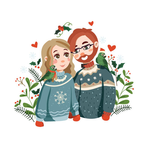 cute couple portrait art commission cute couple portrait art commission