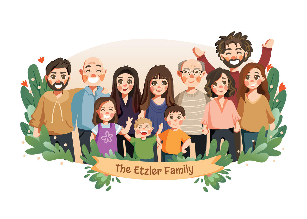cute group family portrait art commission cute group family portrait art commission